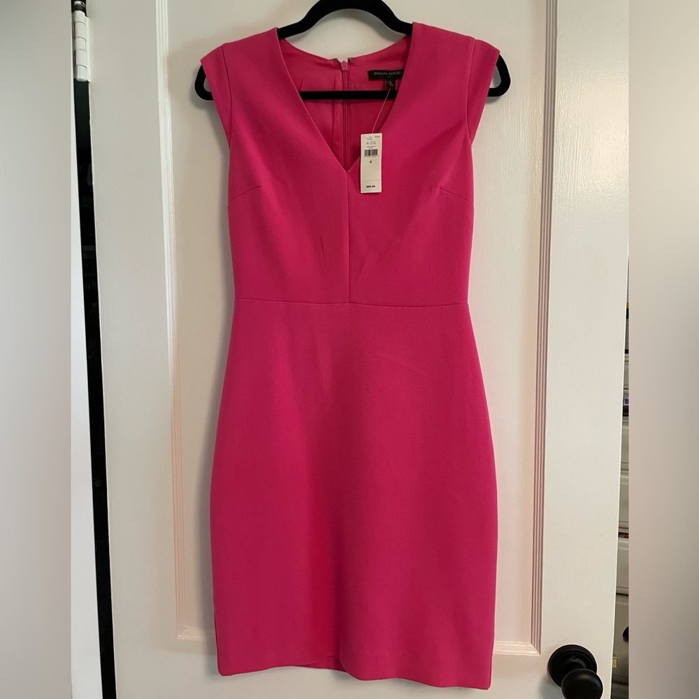 Banana Republic Vibrant Pink Midi Dress